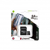 Карта памяти MicroSDXC Kingston 64 GB 100Mb/s, class 10 (c адаптером)